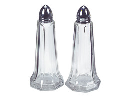 Peper/zoutstrooier glas inox