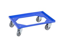 DOLLY BLEU AVEC 4 ROUES PIVOTANTES L620xB420xH155