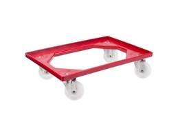 DOLLY ROUGE AVEC 4 ROUES PIVOTANTES L620xL420 xH155