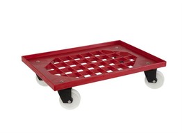 DOLLY 4 ROUES PIVOTANTES ROUGE AVEC TRAME L620XB420XH155