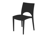 Chaise empilable Goldjune noire