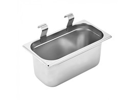 BESTEKCONTAINER INOX GN 1/3 H 15CM 2 HAKEN