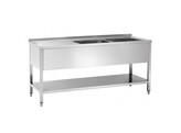 Spoelbak inox 2 bakken rechts 2000x700x900 mm h