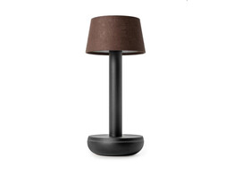 TWO TABLE LIGHT BLACK/BROWN LINEN