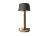TWO TABLE LIGHT GOLD/EMERALD LINEN