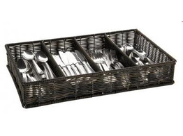 BESTEKMAND GN 1/1 H9CM POLY RATTAN BRUIN/ZWART