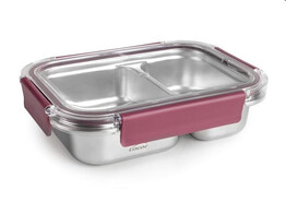 ASSIETTE 2 COMPART. INOX AVEC COUVERCLE 21.7X16.6XH5.5CM