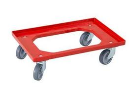 DOLLY 600X400MM 4 ROUES CAOUCH. / FOURCHES GALV.