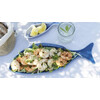 PLAT POISSON PETIT TERRECUITE BLEU 40X14CM