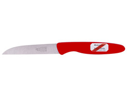 HERDERMESJE INOX/HANDVAT PLASTIEK ROOD
