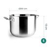 GARINOX GASTRO KOOKPOT MIDDELHOOG MET DEKSEL DIA20 X H13CM INDUCTIE