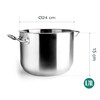 GARINOX GASTRO MARMITE AVEC COUVERCLE DIA24 X H15CM INDUCTION