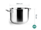 GARINOX GASTRO MARMITE SANS COUVERCLE DIA24 X H15CM INDUCTION